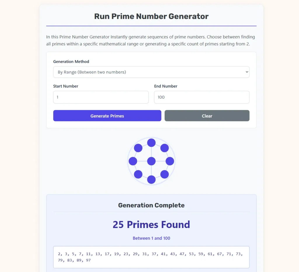 Prime Number Generator Web App.